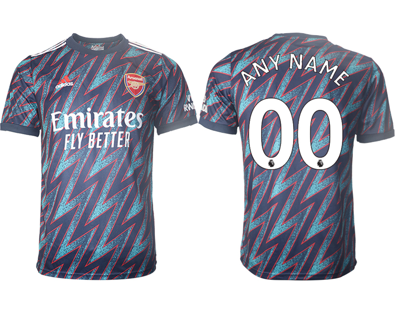Men 2021-2022 Club Arsenal Second away aaa version blue customized Soccer Jersey->arsenal jersey->Soccer Club Jersey